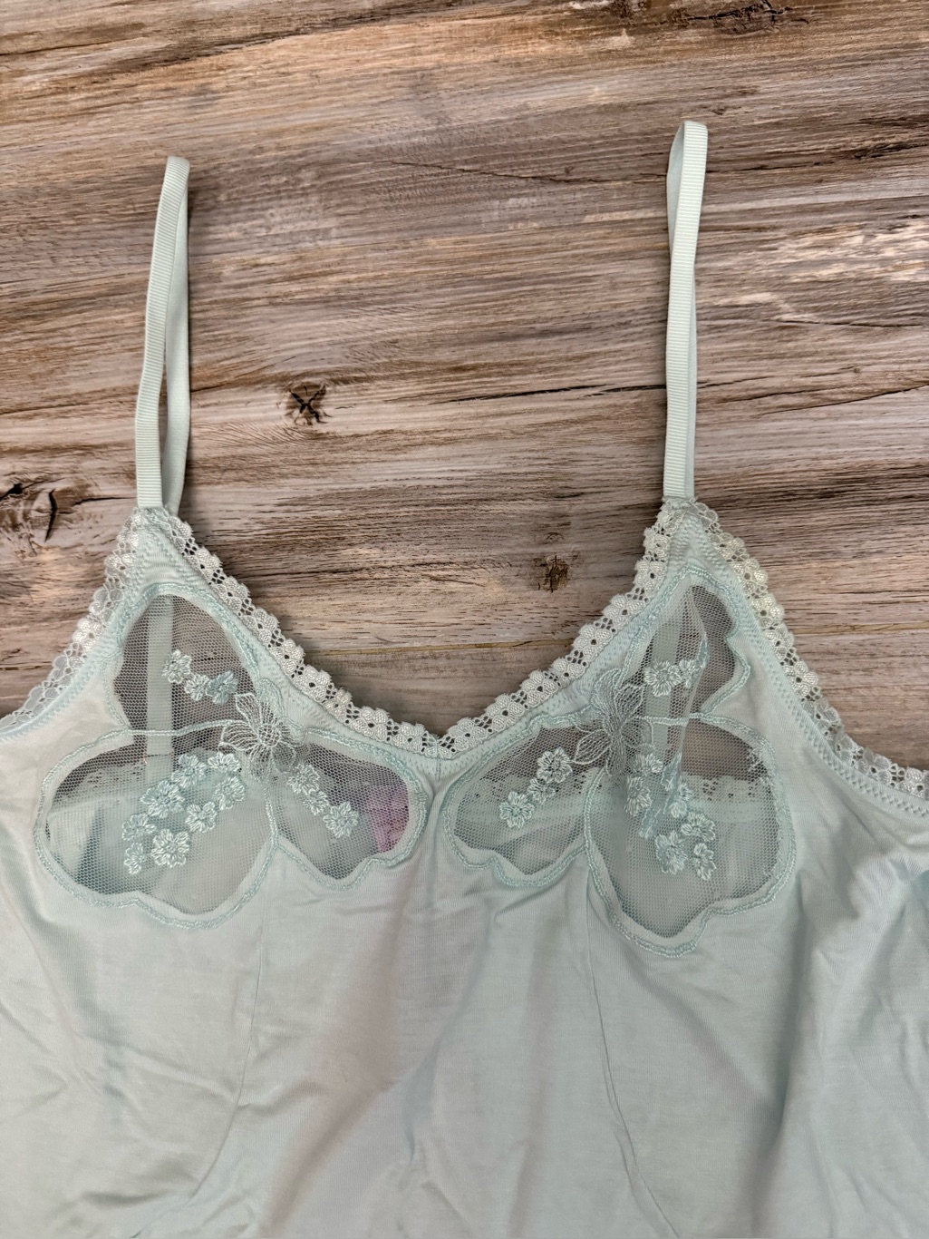 Savage X Fenty Lace Cami Seashell Light Blue Women’s Small Sheer — image 2 of 4